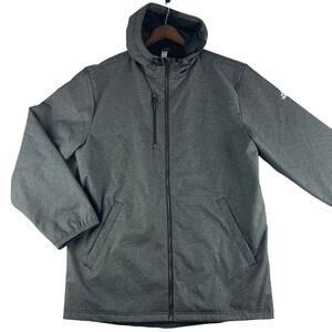 Adidas Heavyweight Hooded Jacket Men’s SZ M Charcoal Gray Climaproof Lined GUC💗